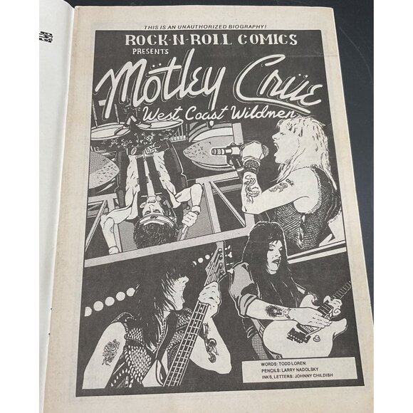 Vtg Rock N Roll Comics Motley Crue #4 Unauthorized Biog MAY 1990 Revolutionary - Picture 3 of 5
